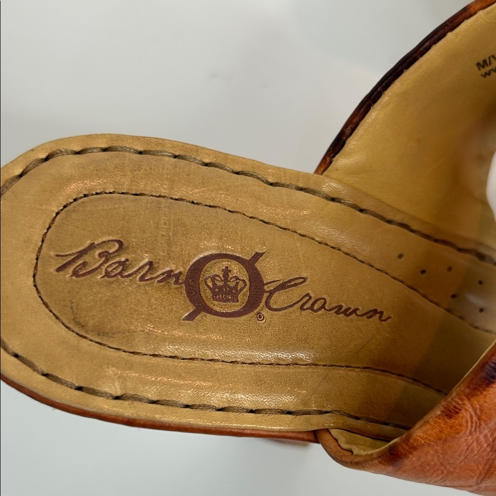 Born Crown Leather Platform Sandals Size 6 Brown Chunky Heel Boho - Picture 4 of 10